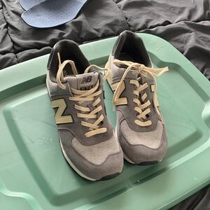 New Balance Gray and Cream Athletic Shoes